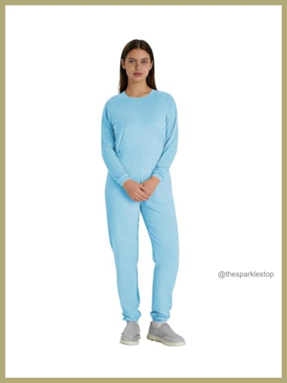 Adaptive Anti-Strip Back-Zip Jumpsuit for Women Cotton Blend Long Sleeve